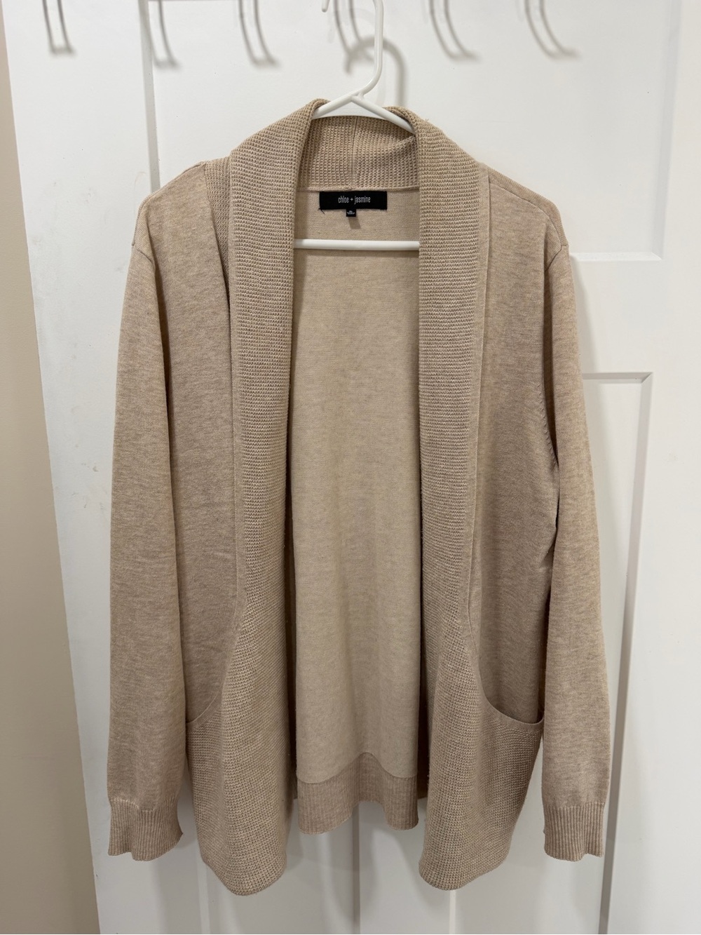 Alfani Open-Front Shawl Collar Cardigan in Taupe